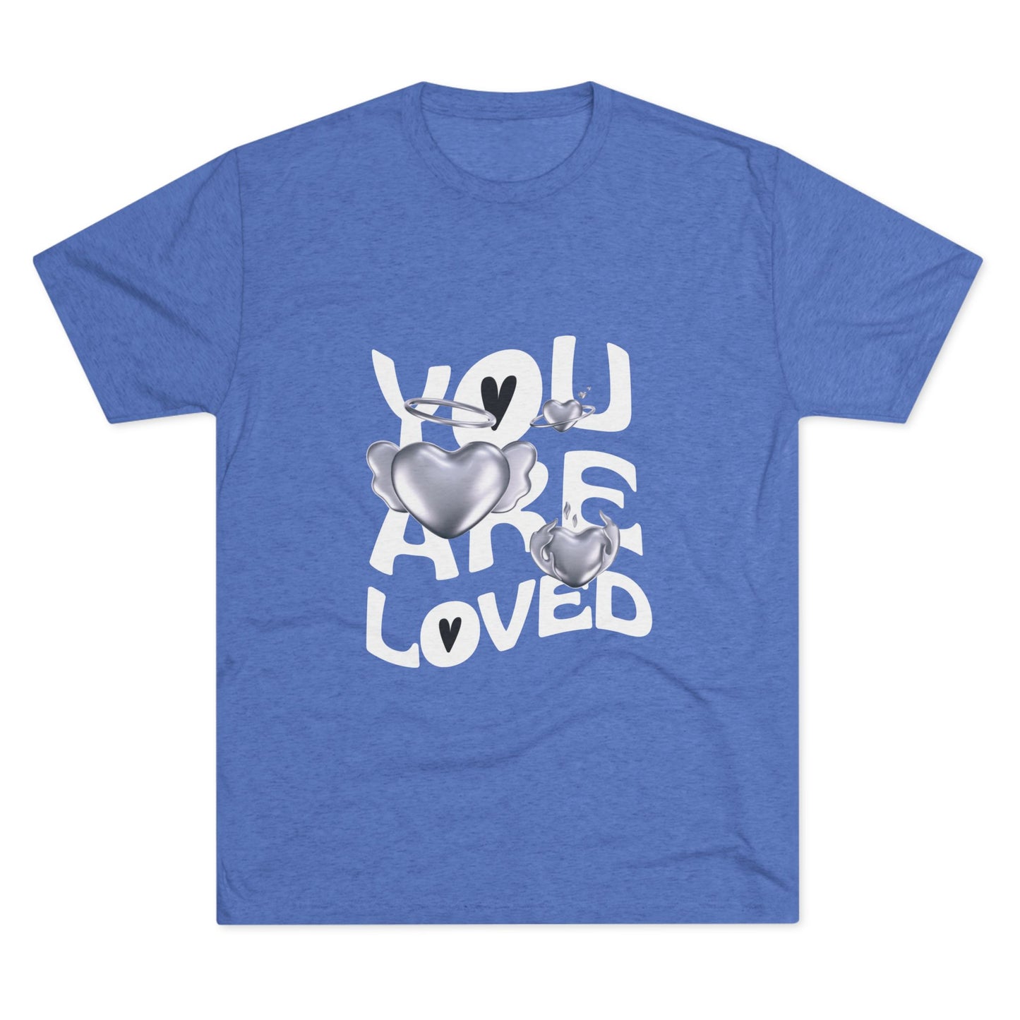 You Are Loved- Unisex Tri-Blend Crew Tee, Heather Grey T-shirt, Soft Blend Tee, Casual Shirt, Classic Style