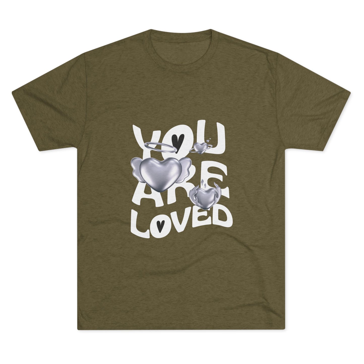 You Are Loved- Unisex Tri-Blend Crew Tee, Heather Grey T-shirt, Soft Blend Tee, Casual Shirt, Classic Style