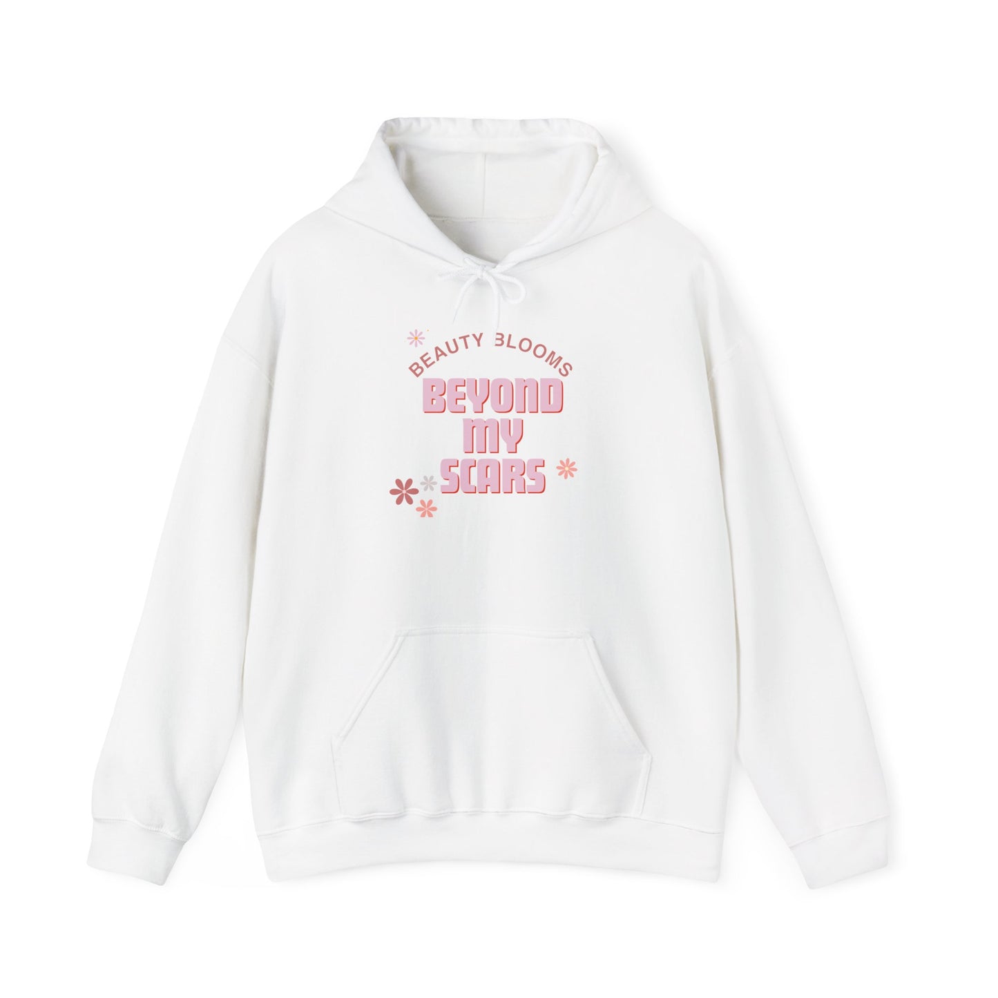 Beauty Blooms Beyond My Scars - Unisex Heavy Blend™ Hooded Sweatshirt