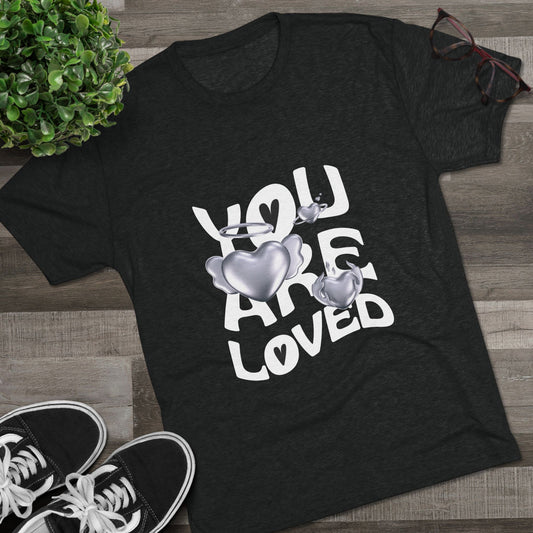 You Are Loved- Unisex Tri-Blend Crew Tee, Heather Grey T-shirt, Soft Blend Tee, Casual Shirt, Classic Style