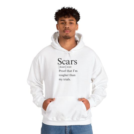 Scars - Unisex Heavy Blend™ Hooded Sweatshirt, Cozy Cotton-Poly Hoodie for Men and Women, Warm Fleece Pullover