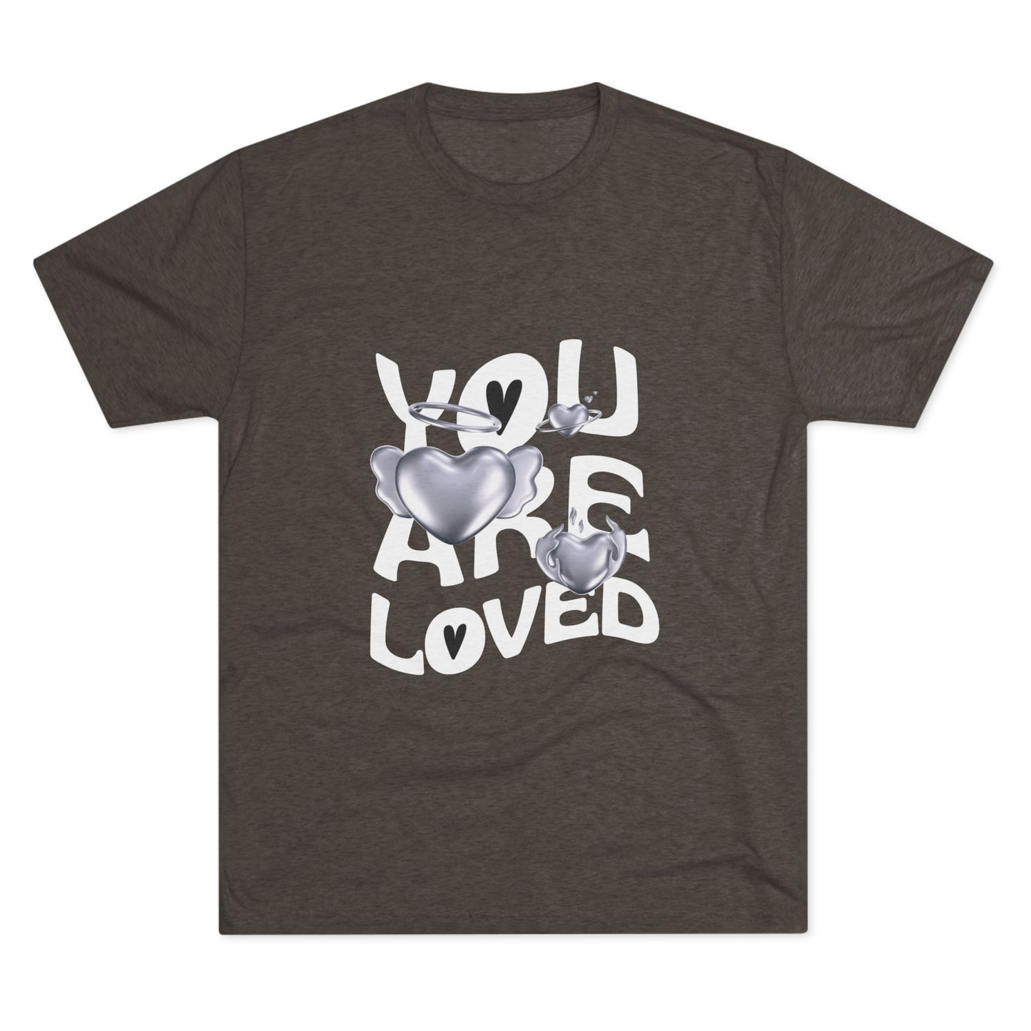 You Are Loved- Unisex Tri-Blend Crew Tee, Heather Grey T-shirt, Soft Blend Tee, Casual Shirt, Classic Style