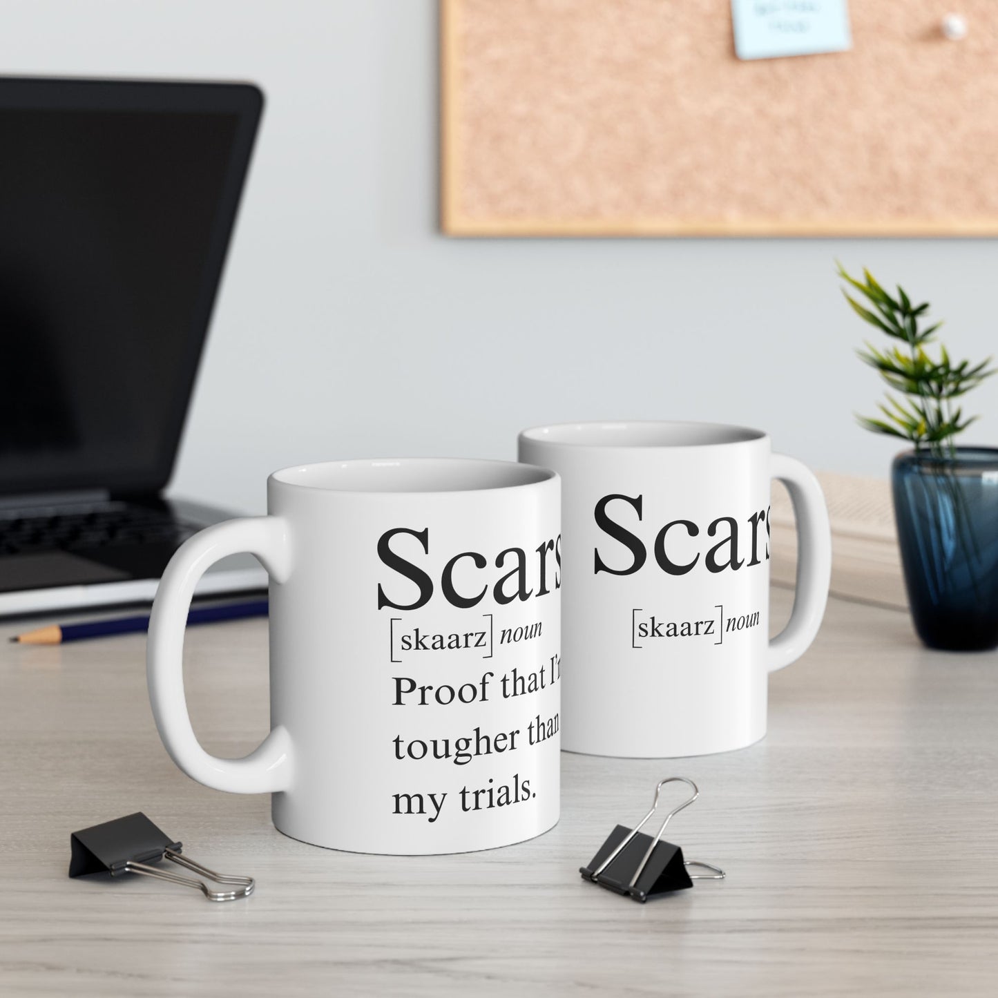 Scars - Custom Ceramic Mug (11oz) – Personalized Coffee Mug, Dishwasher & Microwave Safe, Unique Gift for Him or Her