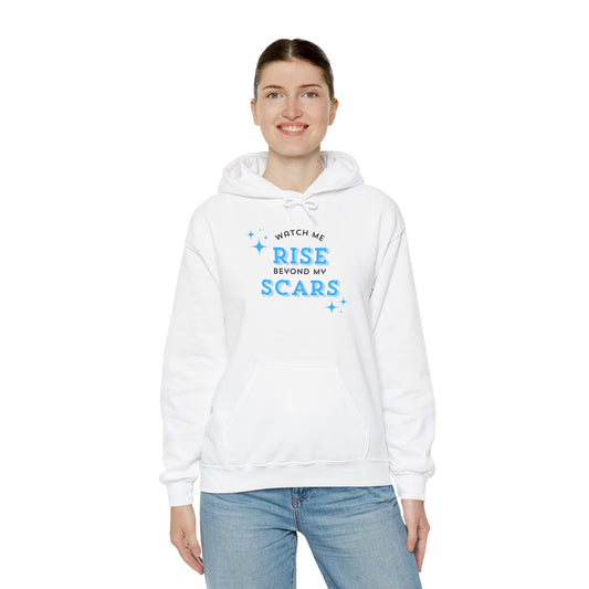 Watch Me Rise Beyond My Scars - Unisex Heavy Blend™ Hooded Sweatshirt