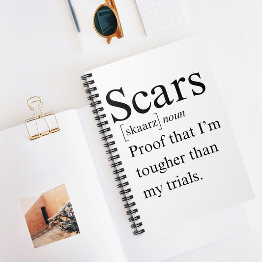 Scars - Ruled Line Spiral Notebook, Durable Writing Journal for School, Office, and Personal Use