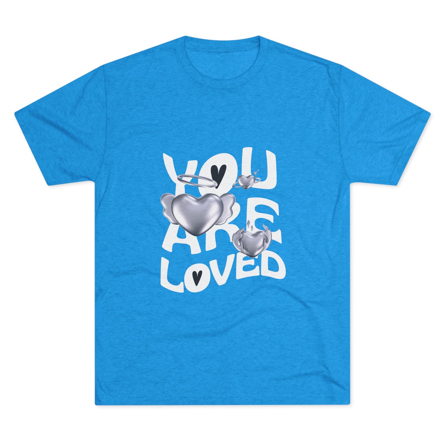 You Are Loved- Unisex Tri-Blend Crew Tee, Heather Grey T-shirt, Soft Blend Tee, Casual Shirt, Classic Style