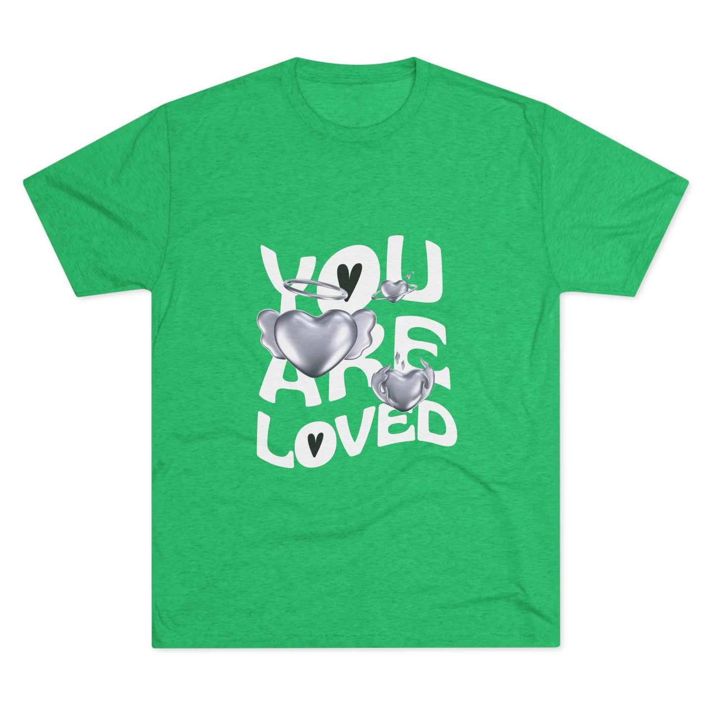 You Are Loved- Unisex Tri-Blend Crew Tee, Heather Grey T-shirt, Soft Blend Tee, Casual Shirt, Classic Style