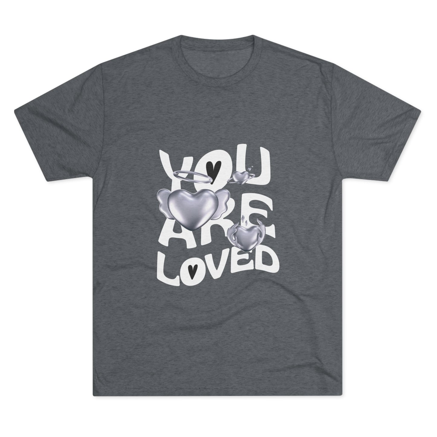 You Are Loved- Unisex Tri-Blend Crew Tee, Heather Grey T-shirt, Soft Blend Tee, Casual Shirt, Classic Style