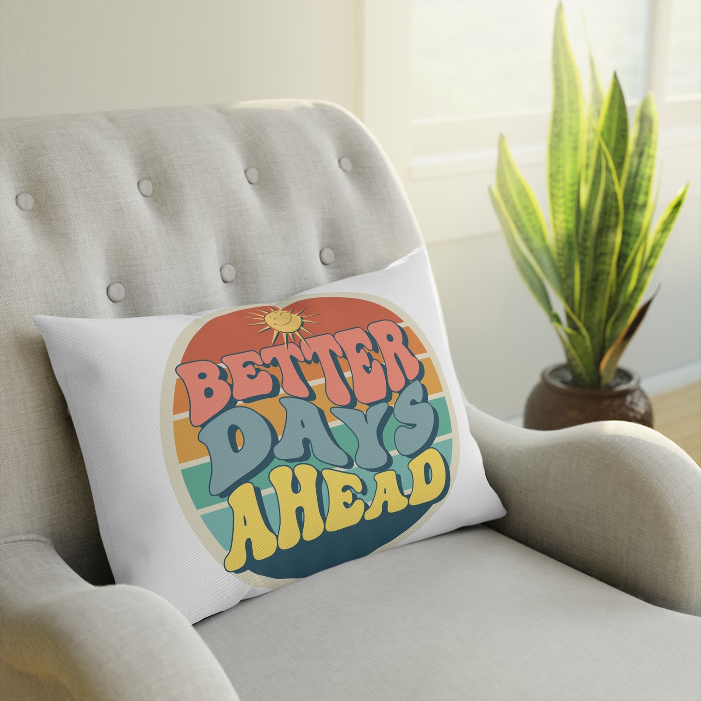 Better Days Ahead-Handmade Linen Pillow Cover, Decorative Cushion Case, Home Decor, Throw Pillow, Sofa Accent, Modern Farmhouse